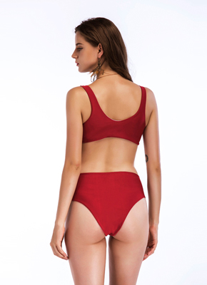 Hot Sale Tie Bikini-red (3)