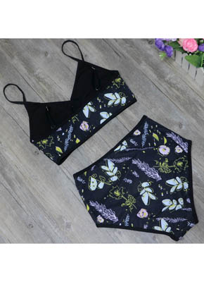 printing high waist bikini sets